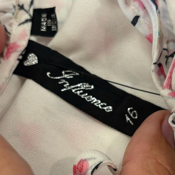 ASOS Influence Pink and Green floral tiered  Mini Sundress NEW Size 16 - Picture 4 of 9